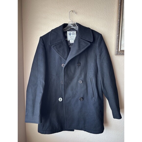 US Navy DSCP Coat Quarterdeck Collection Men’s 40L Wool Double Breasted Peacoat - Picture 1 of 7
